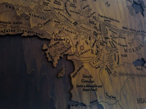 Il Signore Degli Anelli Mappa in Legno Della Terra Di Mezzo - Etsy