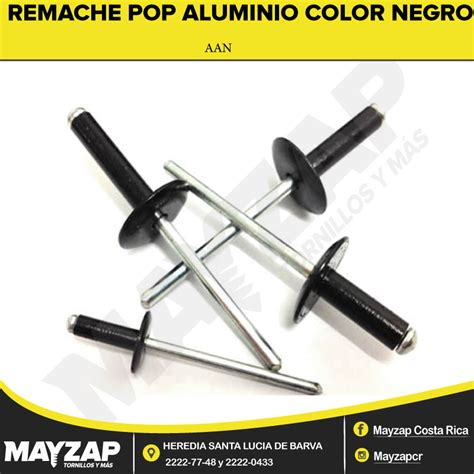 Remache Pop Aluminio Color Negro De 1 8 Mayzap Tornillos Y Herramientas