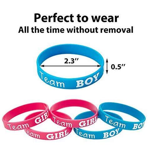 Gender Reveal Bracelets Silicone Rubber Wristbands For Baby Shower