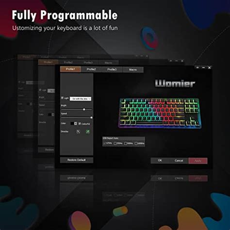 Xvx Womier K Pro Tkl Mechanical Keyboard Hot Swappable Keyboard With Pudding Keycaps Rgb