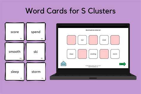 Word Cards For S Clusters Speech Therapy Ideas