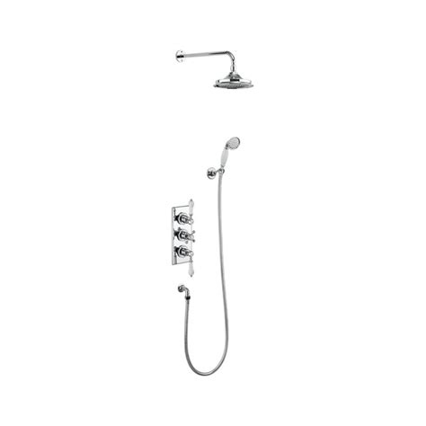 Burlington Trent Concealed Thermostatic Dual Function Diverter Shower Valve With Fixed Head And