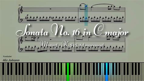 Sonata No 16 In C Major Mozart Piano Sheet Music YouTube