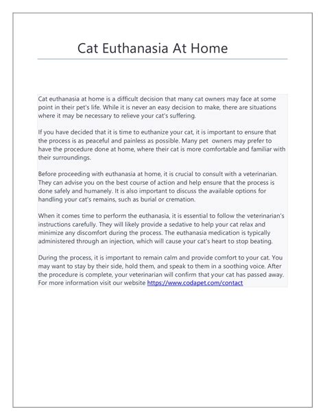 Ppt Cat Euthanasia At Home Powerpoint Presentation Free Download