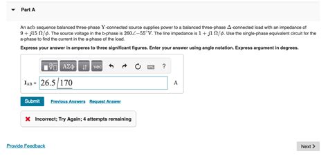 Solved Part A An Acb Sequence Balanced Three Phase