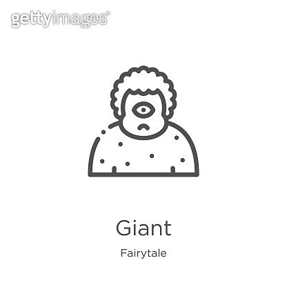 Giant Icon Vector From Fairytale Collection Thin Line Giant Outline