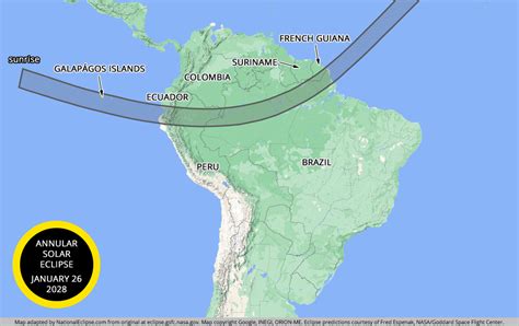 National Eclipse Eclipse Maps January 26 2028 Annular Solar Eclipse