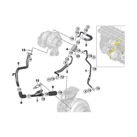 Tuyau D Huile Turbocompresseur Pour Bmw S Rie E E