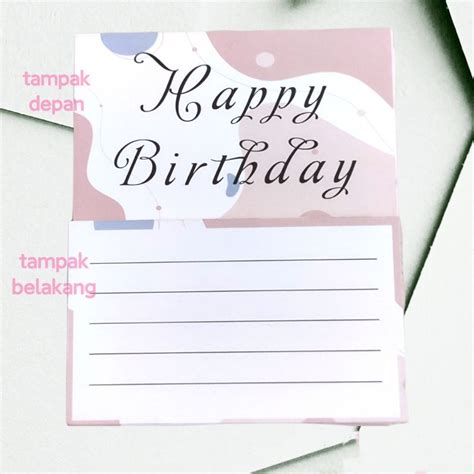 Jual Kartu Ucapan Ulang Tahun Happy Birthday Card Tambahan Untuk Kado