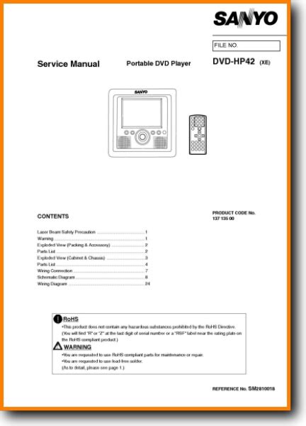 Sanyo DVDHP-42 DVD Player - On Demand PDF Download | English