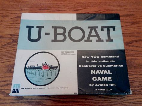 Vintage U-Boat Realistic Naval Game by Avalon Hill 1961