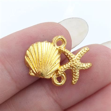 BULK 30 Zinc Alloy Beach Theme Sea Shell And Starfish Charms Ocean