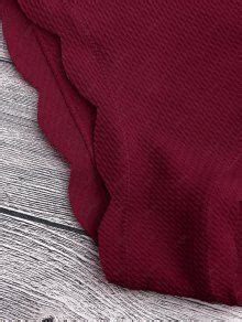 Scalloped Off The Shoulder Bikini Set In BURGUNDY ZAFUL 2024