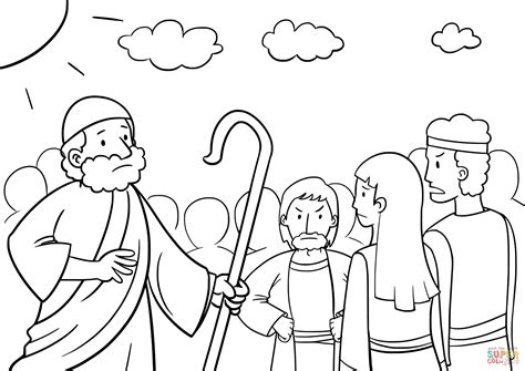 Moses Asks Israelites Not to Be Afraid After They Saw Pharaoh's Army coloring page | Free ...