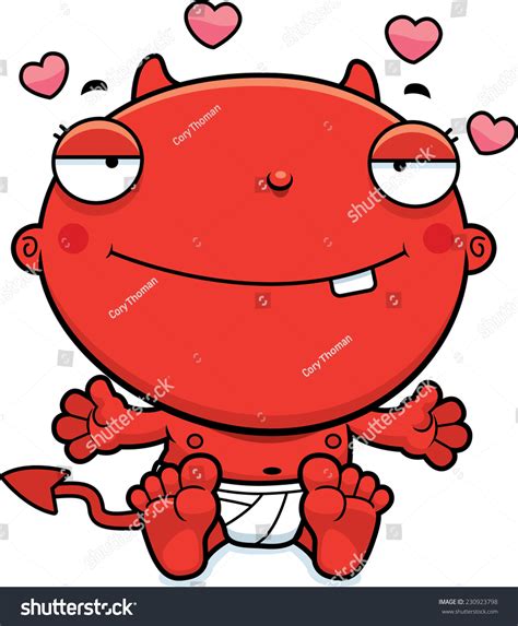 Cartoon Illustration Loving Baby Devil Stock Vector Royalty Free