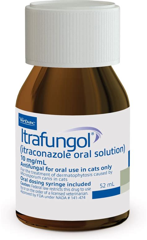 Itrafungol Itraconazole Oral Solution For Cats 10 Mgml 52 Ml