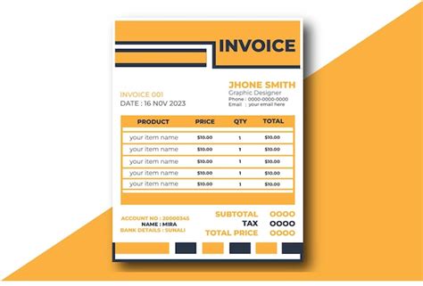 Premium Vector Simple Invoice Design Template Vector