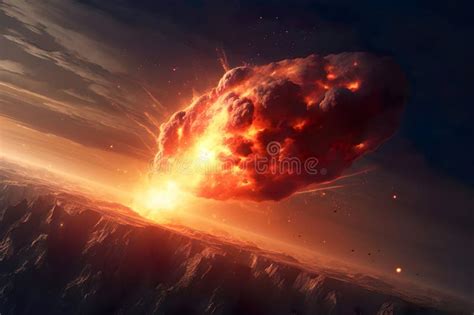 A Giant Fiery Asteroid Hitting Earth Created With Generative AI