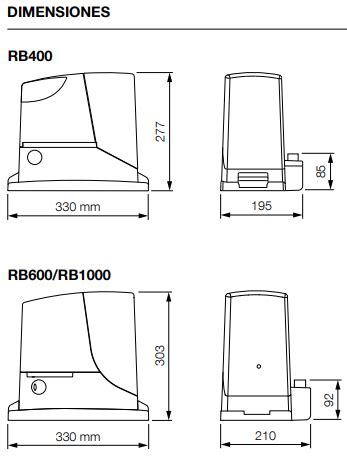 Accionador Para Puertas Correderas Nice Robus 400 600 1000 Puertas