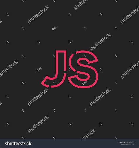 Abstract Initial Letters Js Logo Line Stock Vector Royalty Free