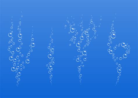 Cartoon Fizzing Flow Of Air Underwater Bubbles In Water Soda Sea