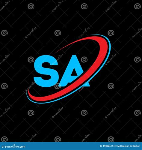 SA S A Letter Logo Design Initial Letter SA Linked Circle Uppercase