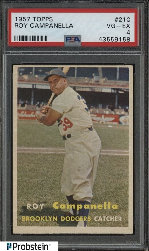 Topps Roy Campanella Brooklyn Dodgers Hof Psa Vg Ex Ebay