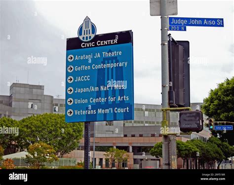 Directions Sign In Los Angeles Civic Center California Stock Photo Alamy