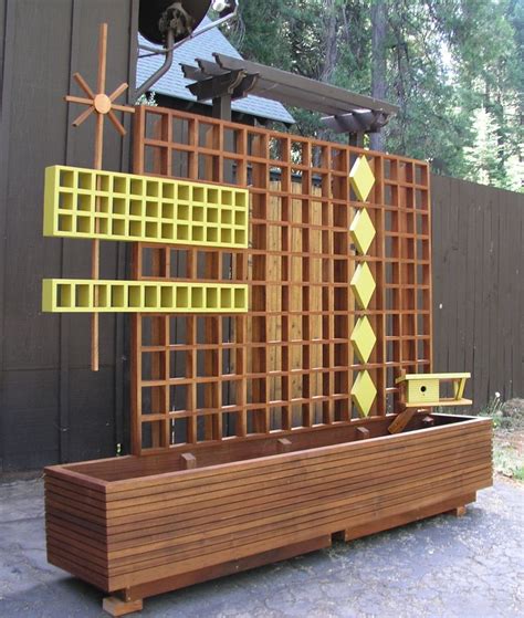 Best Mid Century Modern Screen Outdoor Privacy Screen Wood Trellis