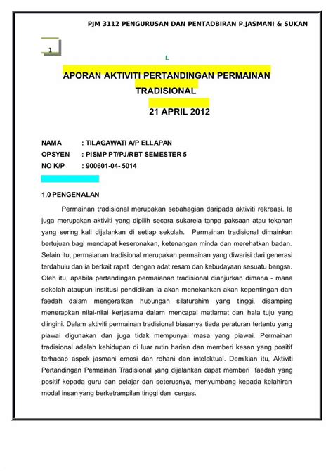 PDF Laporan Permainan Tradisional DOKUMEN TIPS