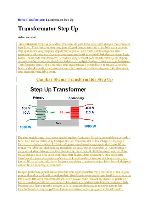 Perbedaan Trafo Step Up Dan Trafo Step Down Guru