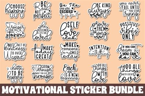 Motivational Sticker Bundle Graphic By Regular Creative Creative Fabrica