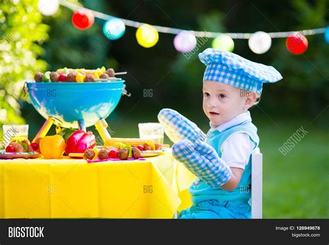 Children Grilling Meat Image And Photo Free Trial Bigstock