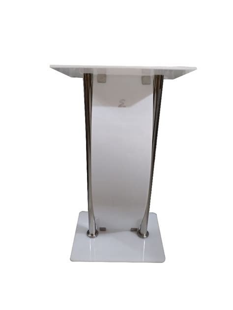 White Acrylic And Stainless Steel Podium Sp 115 Warranty No Warranty