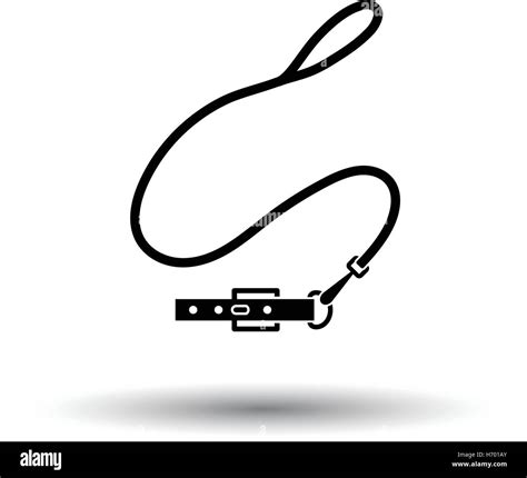 Dog Lead Icon Black Background With White Vector Illustration Stock