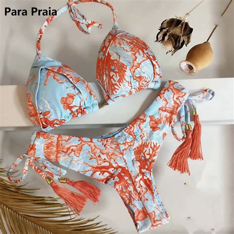 Para Praia 11 Colors Summer Micro Bikini Mini Swimsuit 2023 Halter