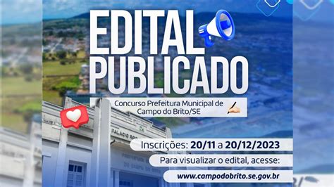 Edital Campo Do Brito Se Saiu Vagas De At R Mil