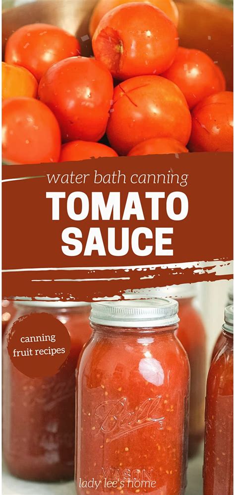 canning tomatoes in tomato sauce with text overlay