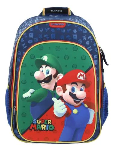 Mochila Grande Escolar Chenson Mario Bros Azul MercadoLivre