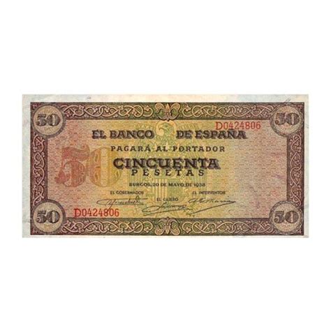 Espa A Billete Pesetas Mayo Billetes Lamasbolano