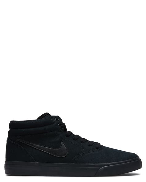 Nike Sb Charge Mid Canvas Shoe Black Black Surfstitch