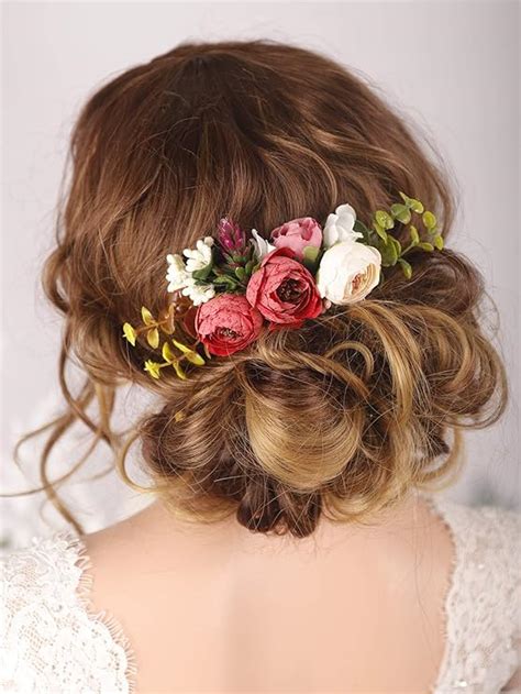 Amazon Kercisbeauty Handmade Boho Hair Comb For Brides Floral Red