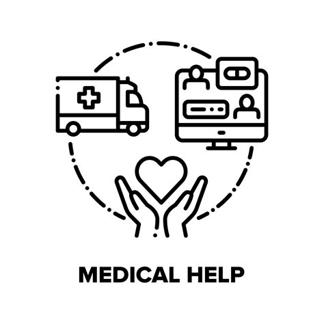 Medical Help Vector Concept Black Illustration 17385916 Vector Art at ...