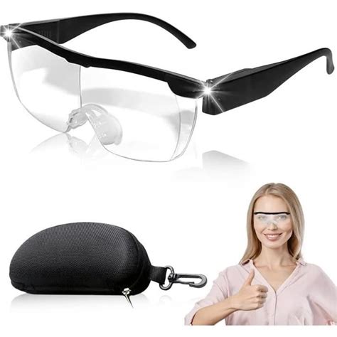 Lunette Loupe Avec 2 Led Loupe Eclairante Grossissement 250 Lunettes