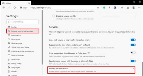 How To Enable Address Bar Suggestions In Microsoft Edge