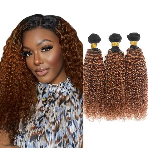 Amazon Biottihair Brown Ombre Human Hair Bundles 1b 30 Curly