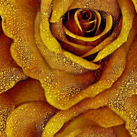 Golden Rose Flower With Leaves 3d Background · Creative Fabrica