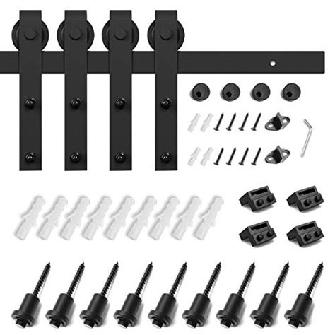 SMARTSTANDARD 12 Feet Heavy Duty Double Sliding Barn Door Hardware Kit