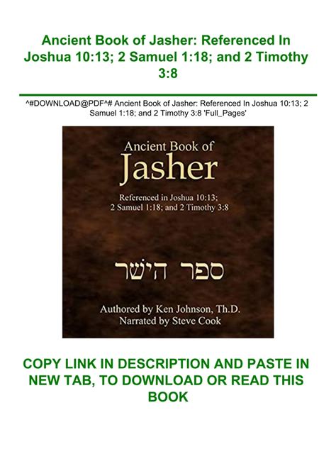 ^#DOWNLOAD@PDF^# Ancient Book of Jasher Referenced In Joshua 1013; 2