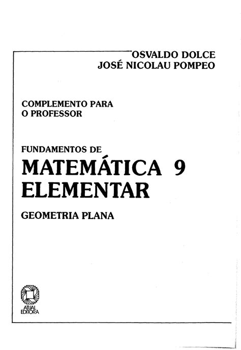 V Fundamentos Da Matem Tica Elementar Geometria Plana Exerc Cios